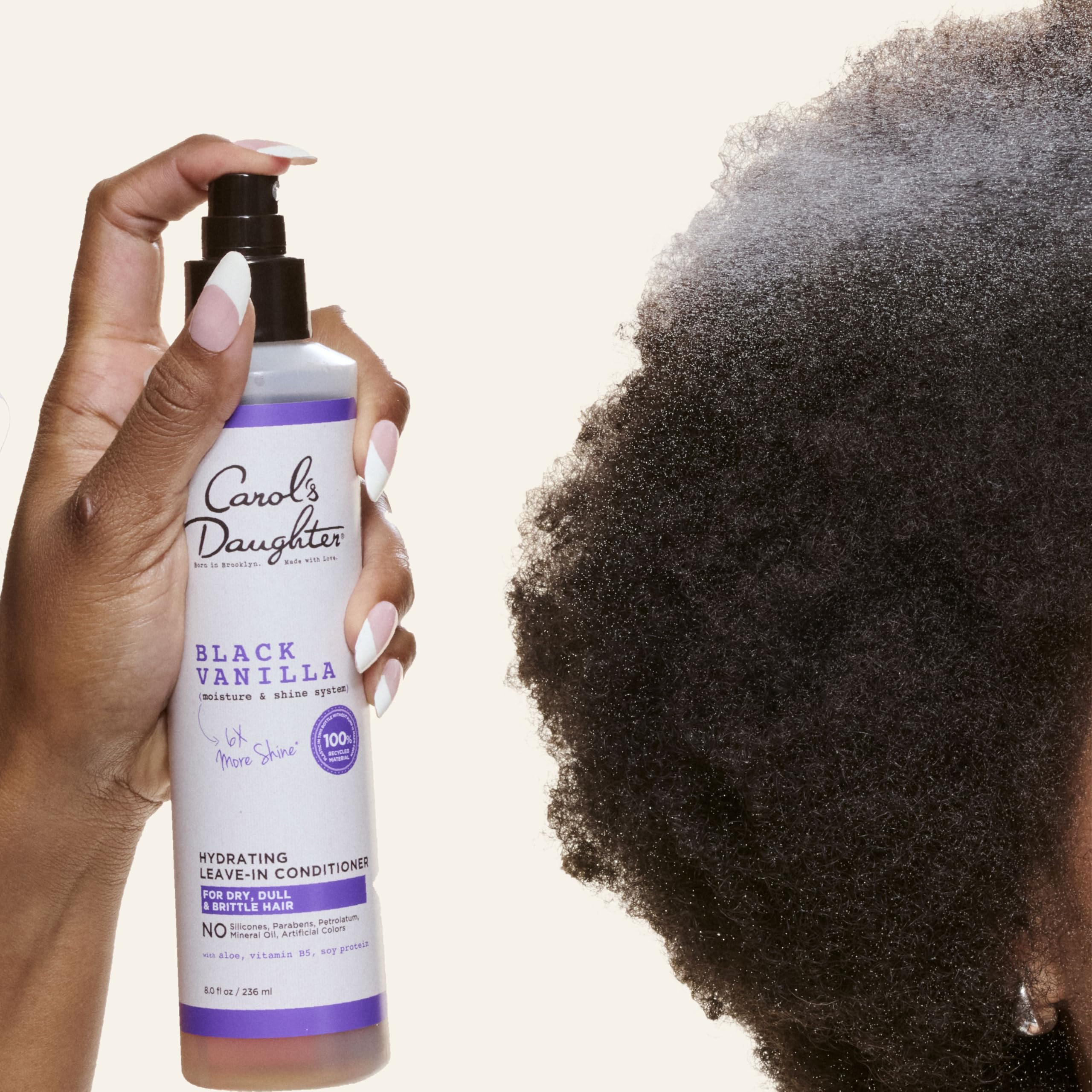 Carol's Daughter Black Vanilla Leave In Conditioner for Curly, Wavy or Natural Hair, Moisturizing Hair Care for Dry, Dull or Brittle Split Ends, 8 Fl Oz