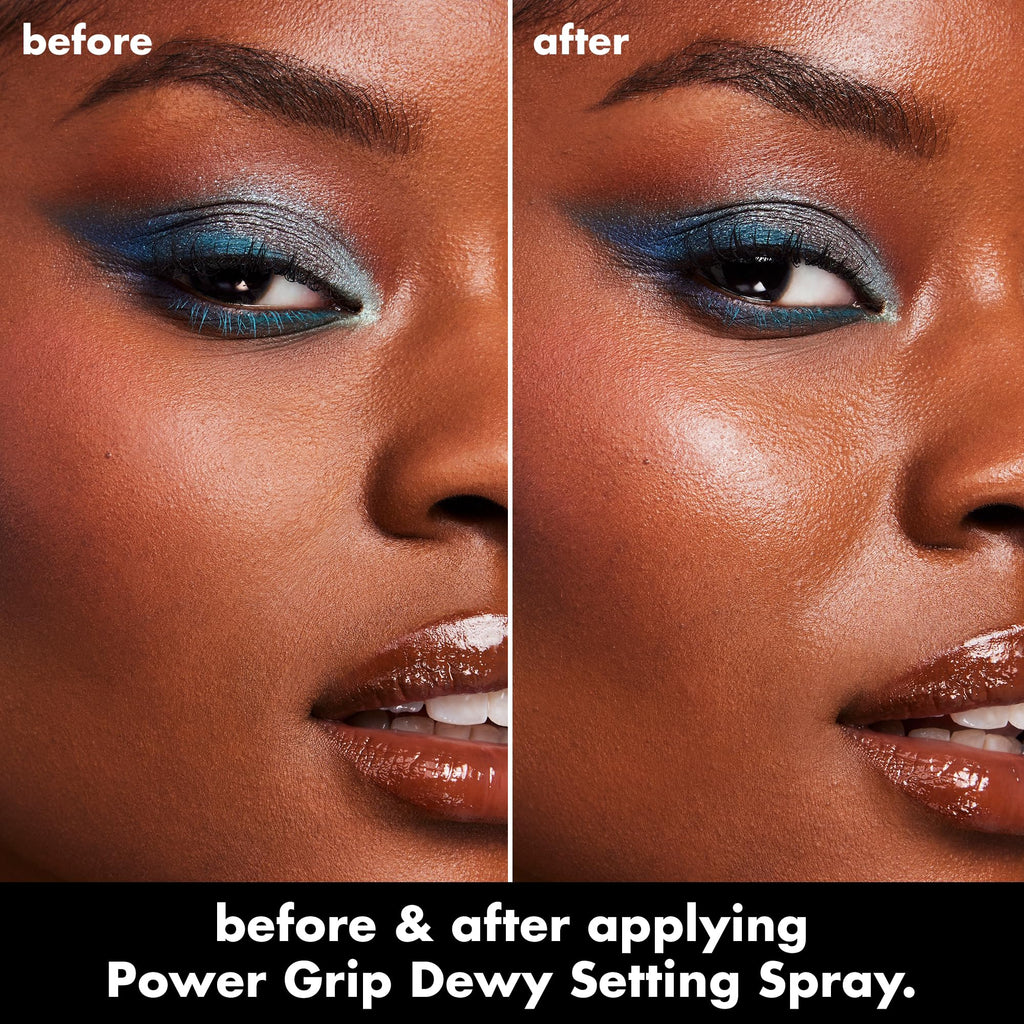 e.l.f. Power Grip Dewy Setting Spray, Ultra Fine Mist Made With Hyaluronic Acid, Grips Makeup For A Hydrated-Looking, Dewy Finish, Vegan & Cruelty-Free