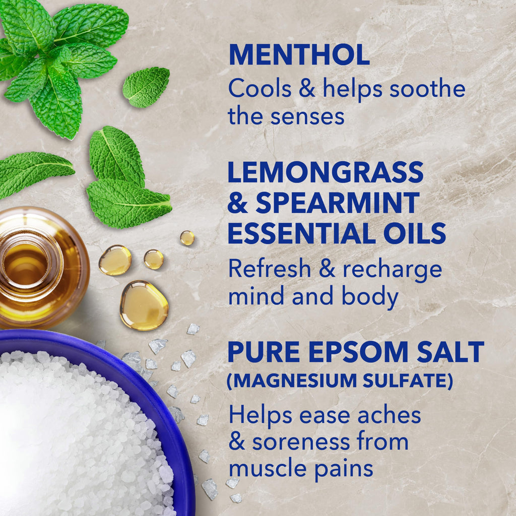 Dr Teal's Epsom Salt Magnesium Soak, Pre & Post Workout with Menthol & Essential Oils, 3 lbs
