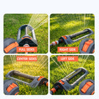 BIGWAVE Turbo Oscillating Water Sprinkler for Yard Covers up to 3,600 sq.ft,19 Nozzles Adjustable Range for Lawn, Garden, Quick Connect Bundle Included, Built-in Spray Jet Cleaning Needle