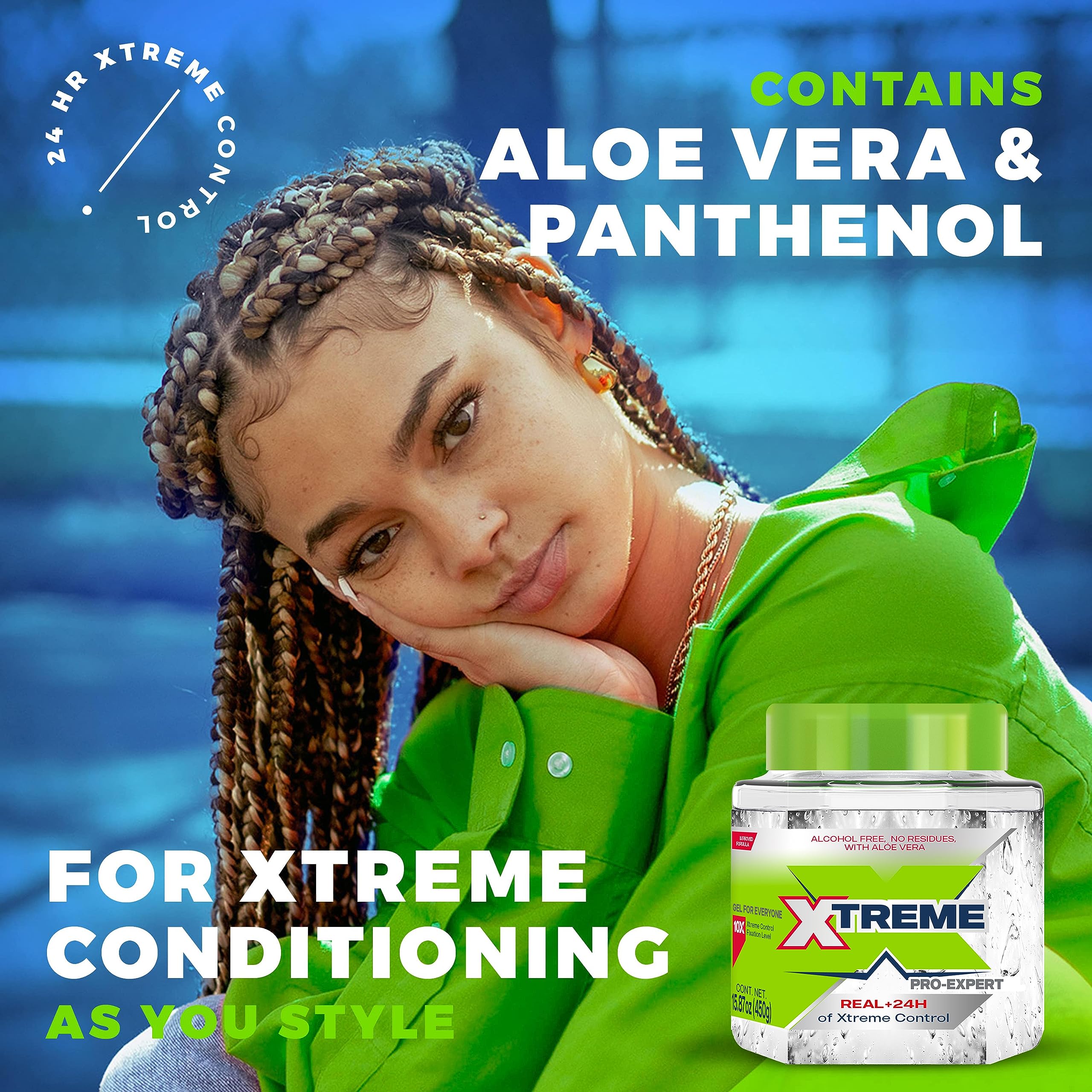 Xtreme Pro-Expert Clear Styling Hair Gel, 15.87 Oz, Pack of 2 | Alcohol Free, 24-Hours Xtreme Control, With Aloe Vera