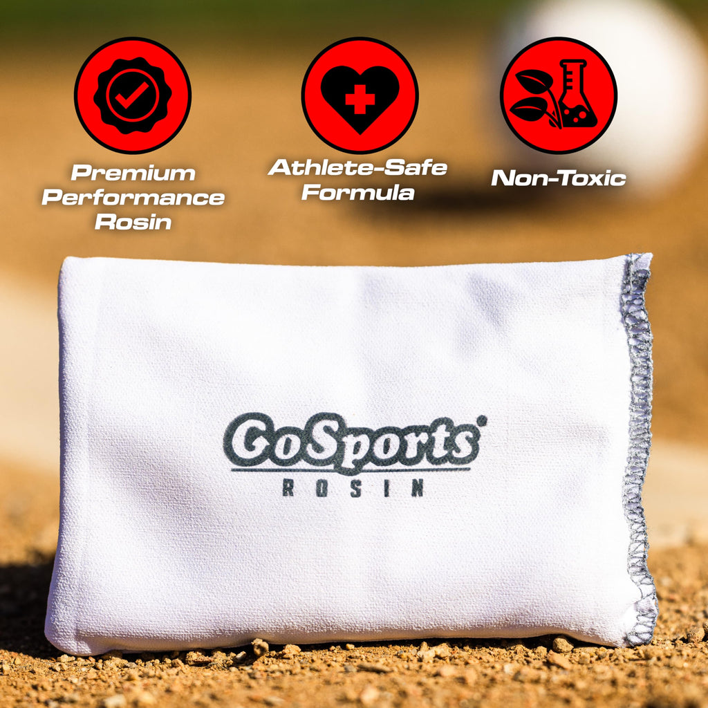 GoSports Rosin Bag - Multi-Sport Dry Grip Powder for Baseball, Softball, & More - Includes Resealable Bag