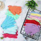 Buy now Shower Gloves,24 Pcs Exfoliating Bath Gloves,Body Scrub Gloves with Hanging Loop for Beauty Spa Massage Skin Shower Body Scrubber-12 Colors at indiglob india