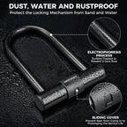 Hapleby Premium Bike Lock Set with 2 Keys, Bike U-Lock with 6 Feet Thickened Solid Steel Cable, Heavy Duty Anti Theft Bicycle U-Lock with Mounting Bracket for Road, Mountain, Folding Bike and Scooter