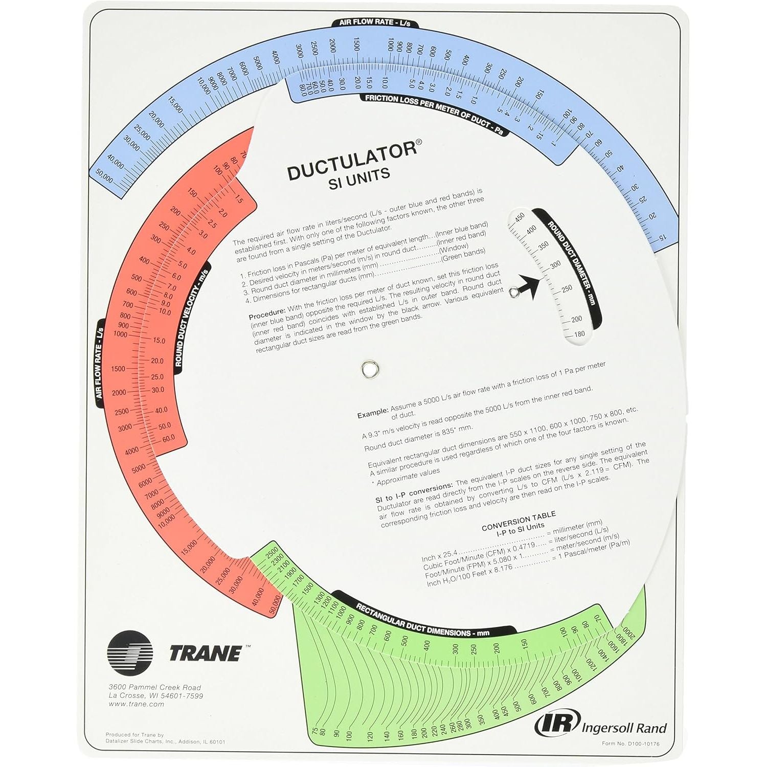 Buy now Trane TD1 Ductulator with Sleeve, Duct Sizing Calculator at indiglob india