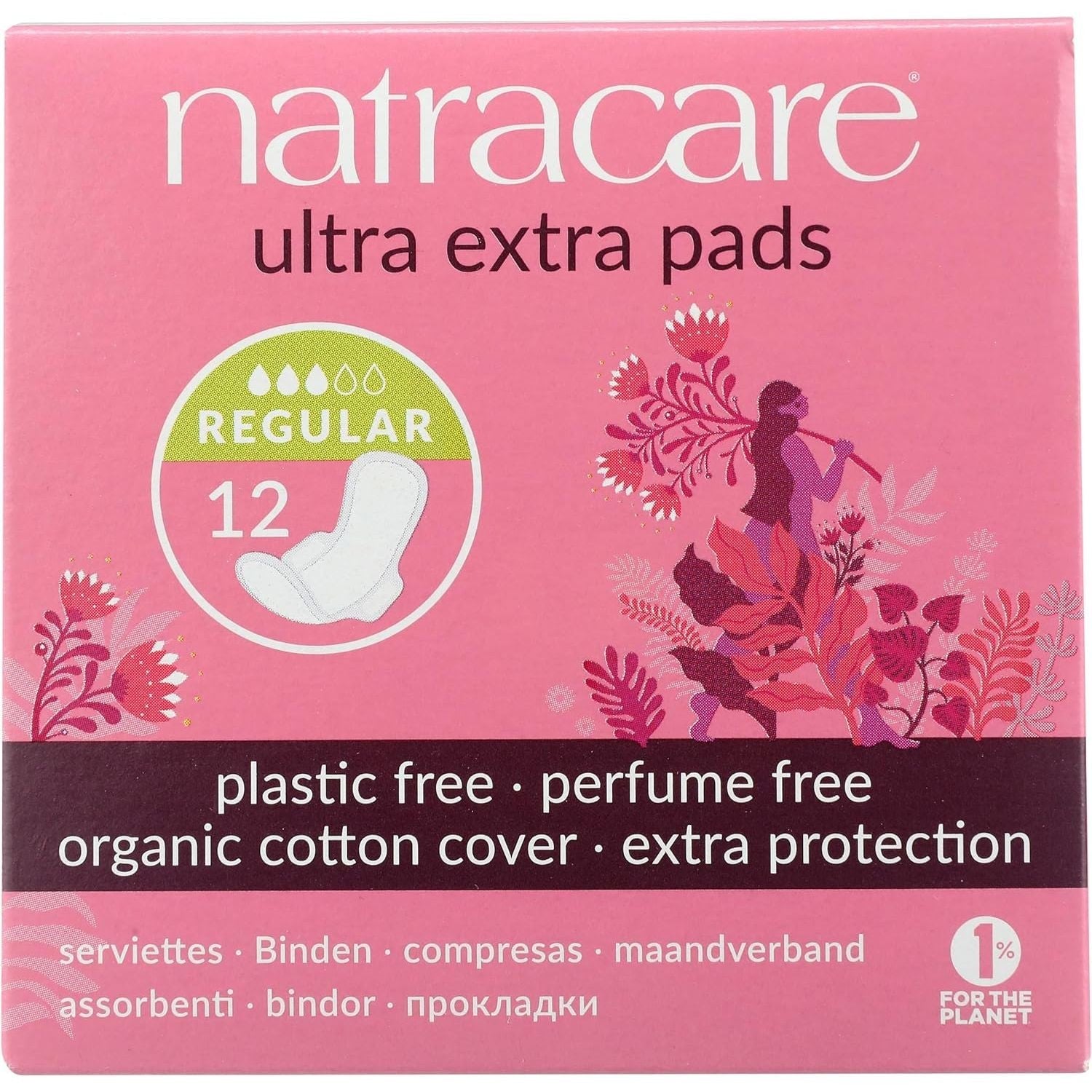 Buy now Natracare Ultra Extra Pads with Wings, Long, Individually Wrapped, Made with Certified Organic Cotton, Ecologically Certified Cellulose Pulp and Plant Starch (1 Pack, 8 Pads Total) Regular at indiglob india