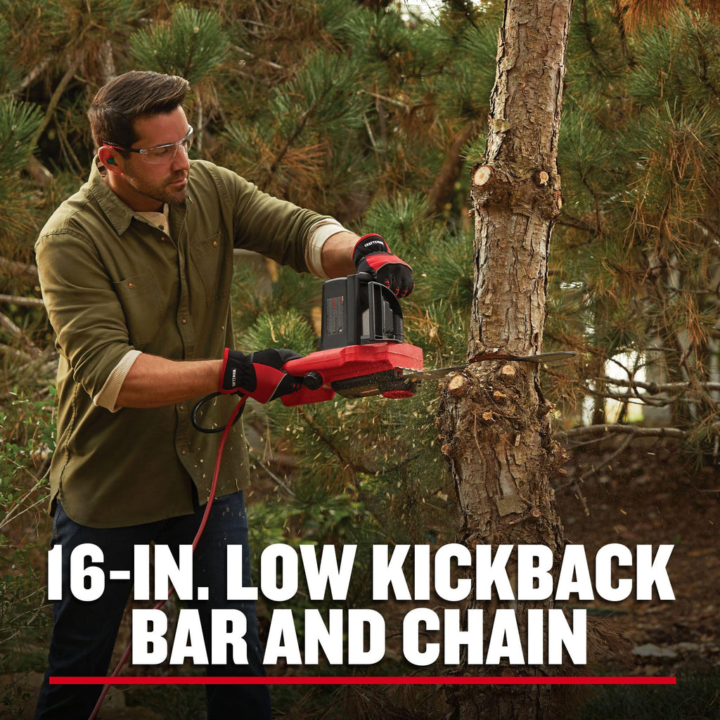 CRAFTSMAN Electric Chainsaw, 16 Inch, 12 Amp Corded Chain Saw Electric, Ergonomic, Powerful Motor (CMECS600)