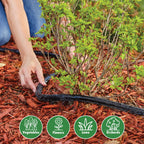 Gilmour 75' Black Flat Weeper Soaker Hose for Garden Beds, Drip Irrigation Outdoor Hose, Flexible Garden Hose for Vegetable Gardens, Flower Beds, Lawns, and Orchards