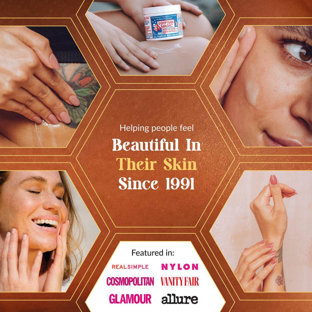 Buy now Egyptian Magic - All Purpose Face, Body, and Dry Skin Moisturizing Cream, Skin Protectant for Women & Men, Eczema Care Healing Balm, Scar Treatment, Stretch Marks, and Tattoo Aftercare, 2oz Jar at indiglob india
