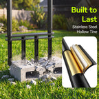 Knee-Friendly Manual Lawn Aerator, Adjustable 43.3–48.5", Black, Dual Step