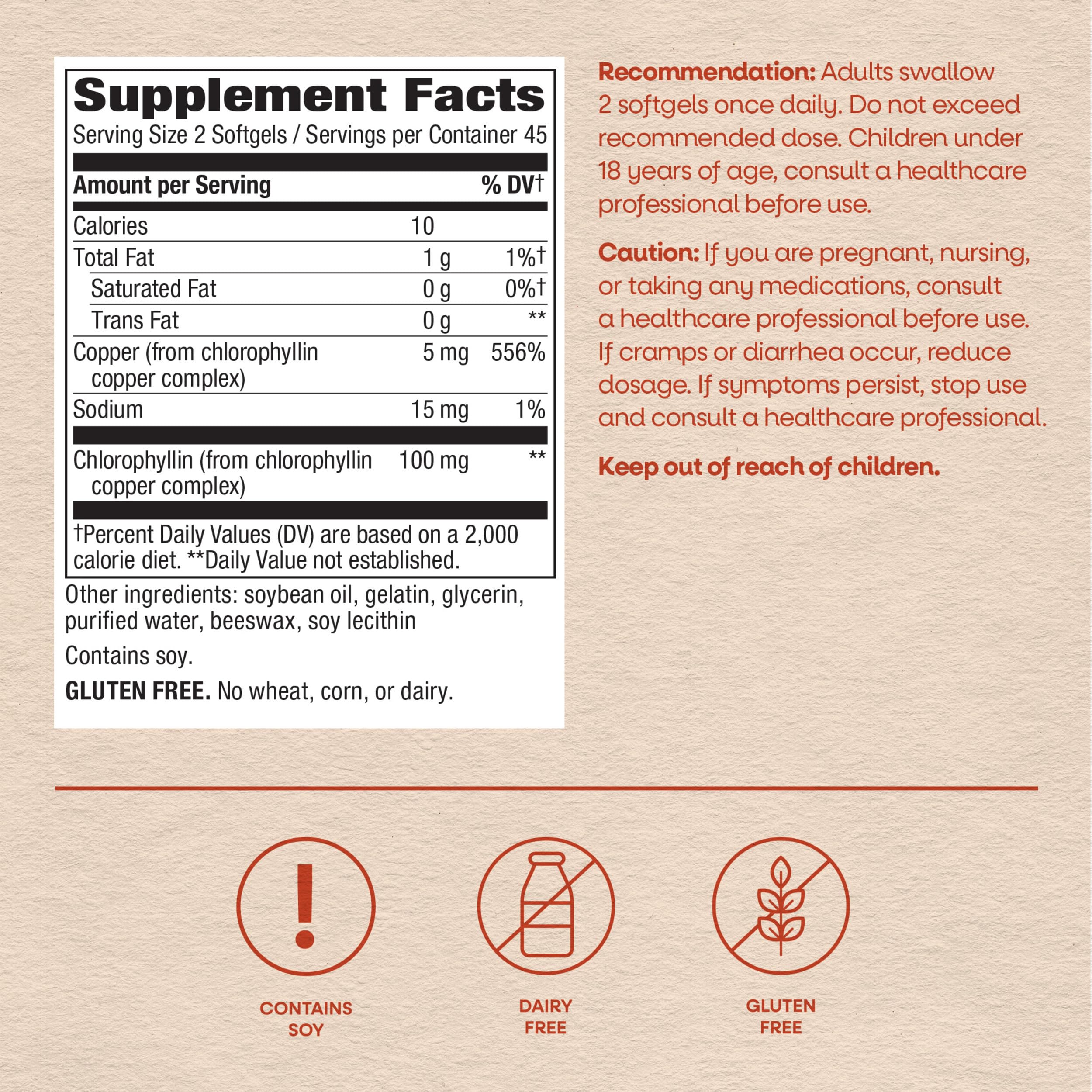 Nature's Way Chlorofresh Chlorophyll Concentrate Softgels, 90 ct | Chlorophyllin Copper Complex, Internal Deodorant Supplement, Supports Healthy Skin & Detox Pathways*, 45 Day Supply