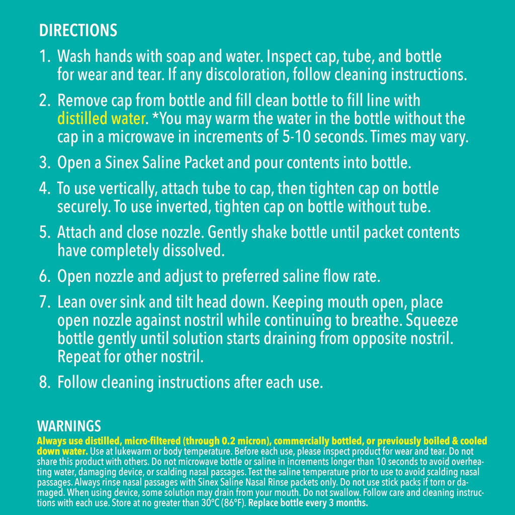 Buy now Vicks Sinex Saline Nasal Rinse Starter Kit, Drug Free Saline, Flush Out Mucus and Allergens, Fast & Effective Relief for Everyday Congestion from Sinus & Allergy, 1 Bottle + 30 Refill Packets at indiglob india