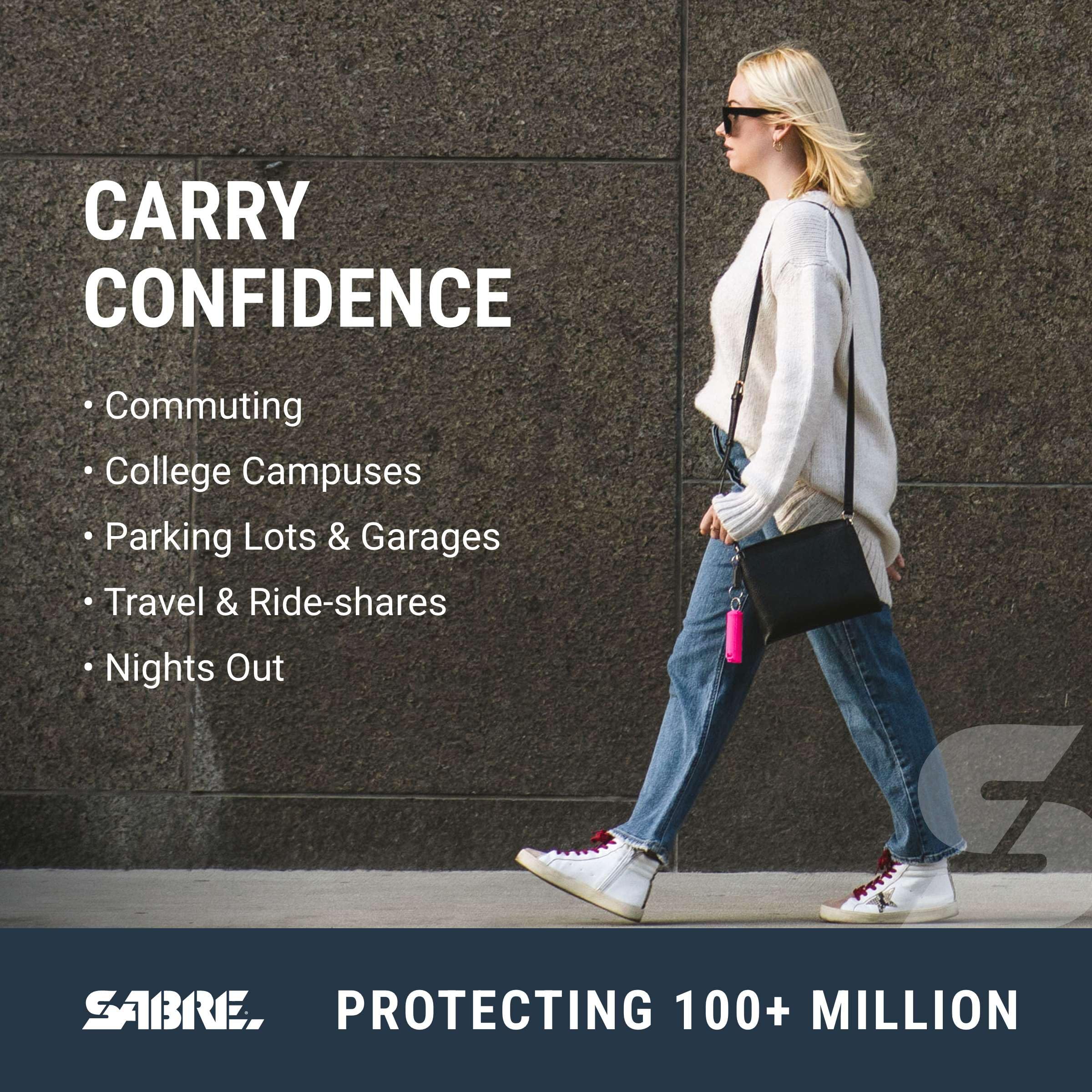 Buy now Sabre Pepper Gel - Fast Flip Top, Snap-Clip Keychain, Easy to Use & Carry, Maximum Police Strength OC Spray with UV Dye for Self Defense, 10 Second Spray Time, Finger Grip for Faster Aim, 0.54 fl oz at indiglob india