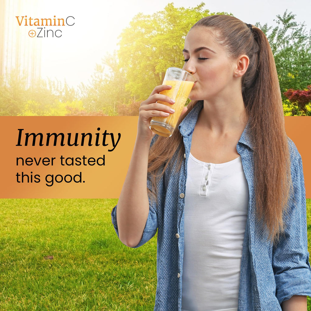 SIGNIFY NATURE Vitamin C 1000mg Effervescent Tablets with Zinc, 20CT | Potent Immune Support with Zinc, Sugar-Free & Vegan, Dissolvable Fizzy Tablet, Water Soluble, Easy Daily Vitamin C Boost