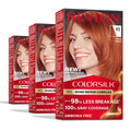 Buy now Revlon ColorSilk with Bond Repair Complex, Permanent Hair Color, 100% Gray Coverage, Ammonia Free Dye, Vegan Keratin, 45 Bright Auburn, 3 pack at indiglob india