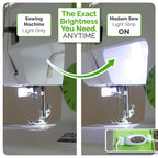 Madam Sew LED Sewing Machine Light Strip with USB Dimmer | 12-Inch Trimmable Flexible Strip Stick On Sewing Light, 24 Daylight LED at 6500K with 3 Adhesive Clips | Fits Most Sewing & Quilting Machines
