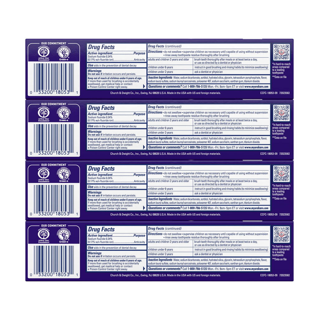 Buy now ARM & Hammer Complete Care Toothpaste, Teeth Whitening Toothpaste with Baking Soda, Fluoride, Whole Mouth Protection, Fresh Mint Flavor, 6.0 oz (Pack of 4) at indiglob india