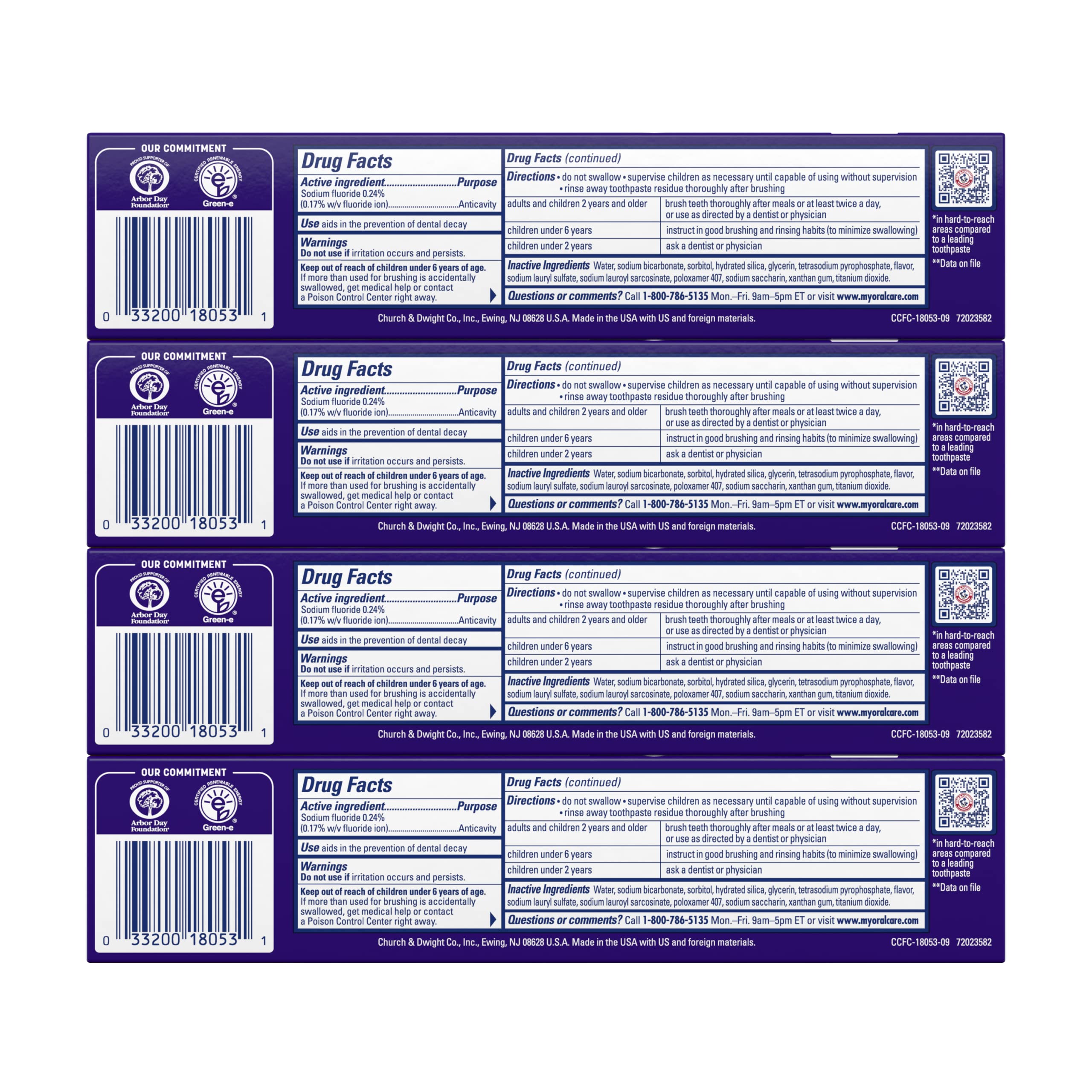 Buy now ARM & Hammer Complete Care Toothpaste, Teeth Whitening Toothpaste with Baking Soda, Fluoride, Whole Mouth Protection, Fresh Mint Flavor, 6.0 oz (Pack of 4) at indiglob india
