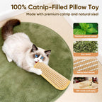 Sisal Catnip Pillow Toy Kickers, 2 Pack Interactive Catnip Toys with Organic 8000mg Herbal Blend for Indoor Scratching, Chewing & Teething, Fun for Kittens and Adult Cats