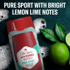 Old Spice Moisturizing Body Wash for Men, Hydro Wash, 2-in-1 Long Lasting Scent & Powerful Hydration to Fight Dry Skin, 24/7 Shower Fresh, Pure Sport Scent, 16 oz (Pack of 4)