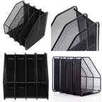 Buy now File Rack, 4-Slot Mesh Metal Magazines File Desk Organizer - Black Holder at indiglob india