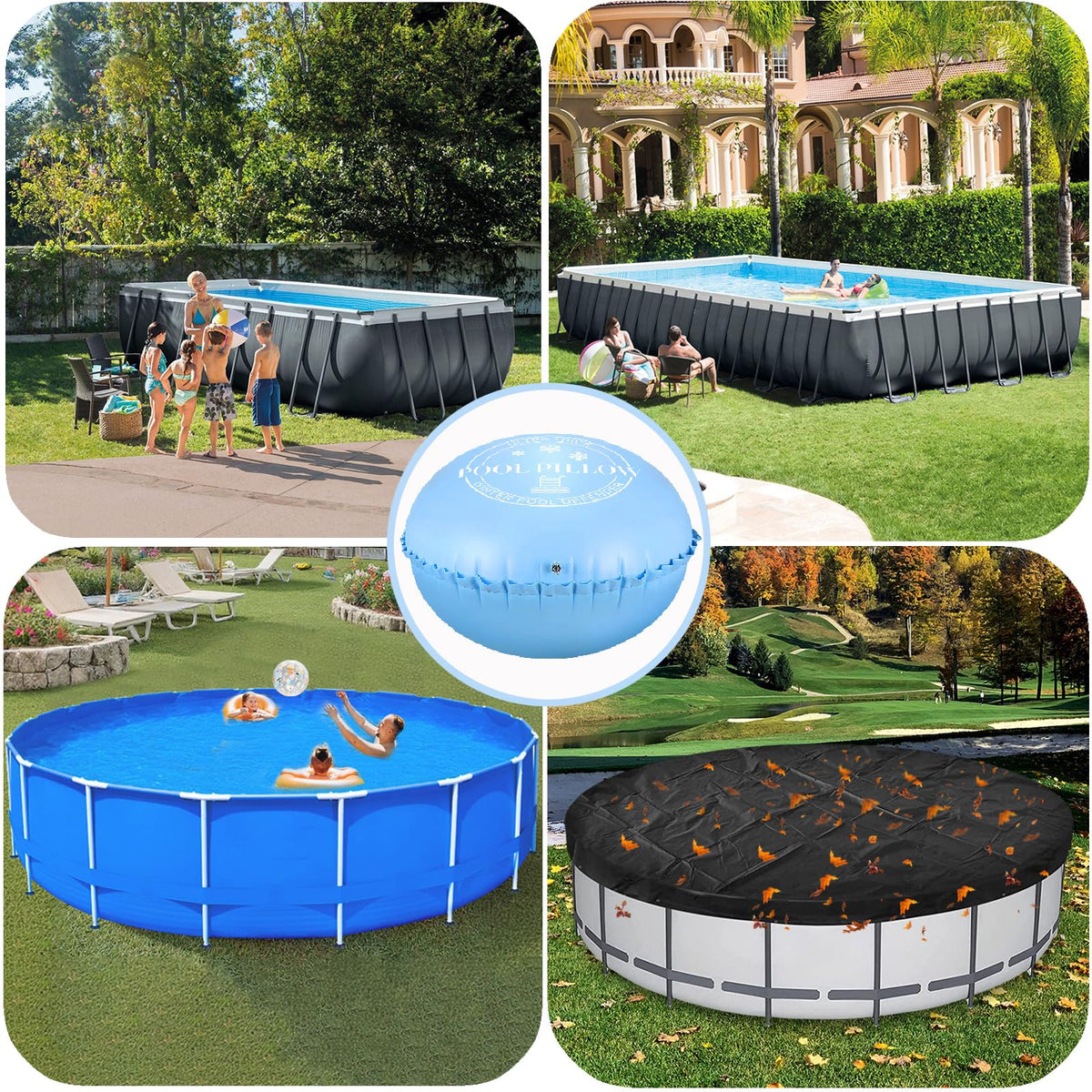 Pool Pillows for Above Ground Pools, 0.5mm Ultra Thick PVC Pool Air Pillow