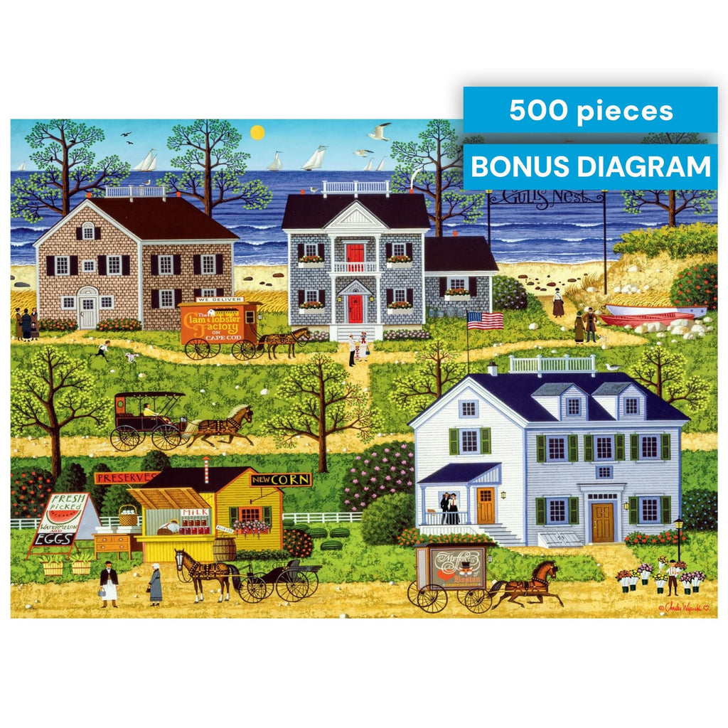Buy now Buffalo Games - Charles Wysocki Gulls Nest 500 Piece Jigsaw for Adults at indiglob india