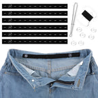 6 Pcs Waist Tightener for Pants Women Jeans Button Tightener Pants Adjuster Waist Tightener Jeans Waist Tightener Jean Button Waist Tightener Suitable Elastic Waist Extenders for Women Men (Black)