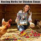 42 oz Chicken Nesting Herbs Flowers Vacuum-Packed,2.6 lb Premixed 7 Dried Herbs Natural Nesting Box Herbs for Freshening Coop Chicken Dust Bath Increase Egg Production