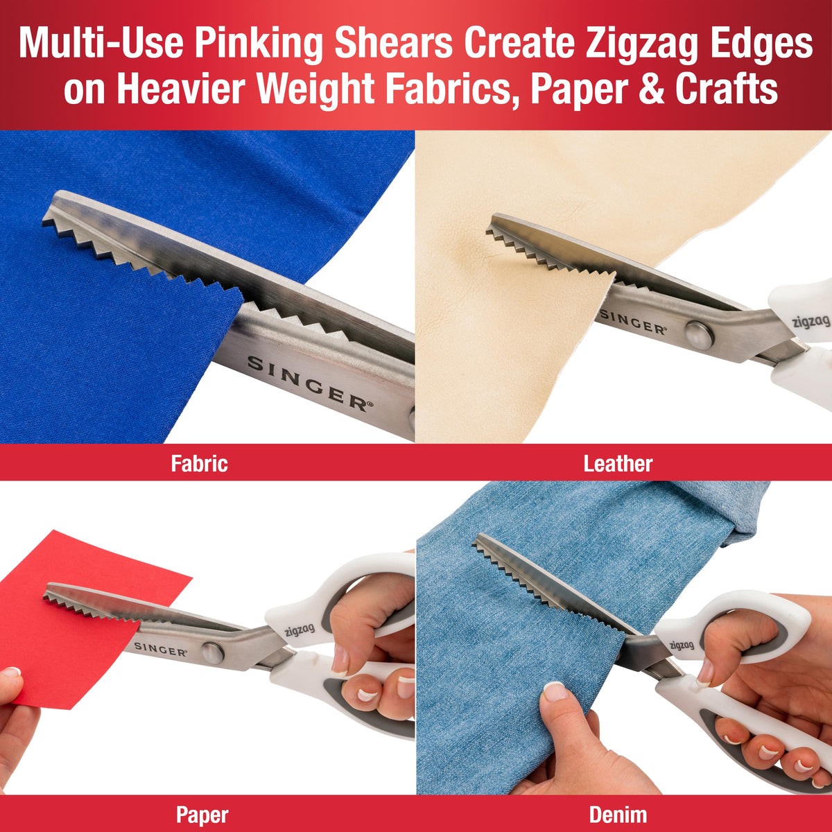 SINGER 9" Pinking Shears, Stainless Steel No-Fray Zigzag Edge