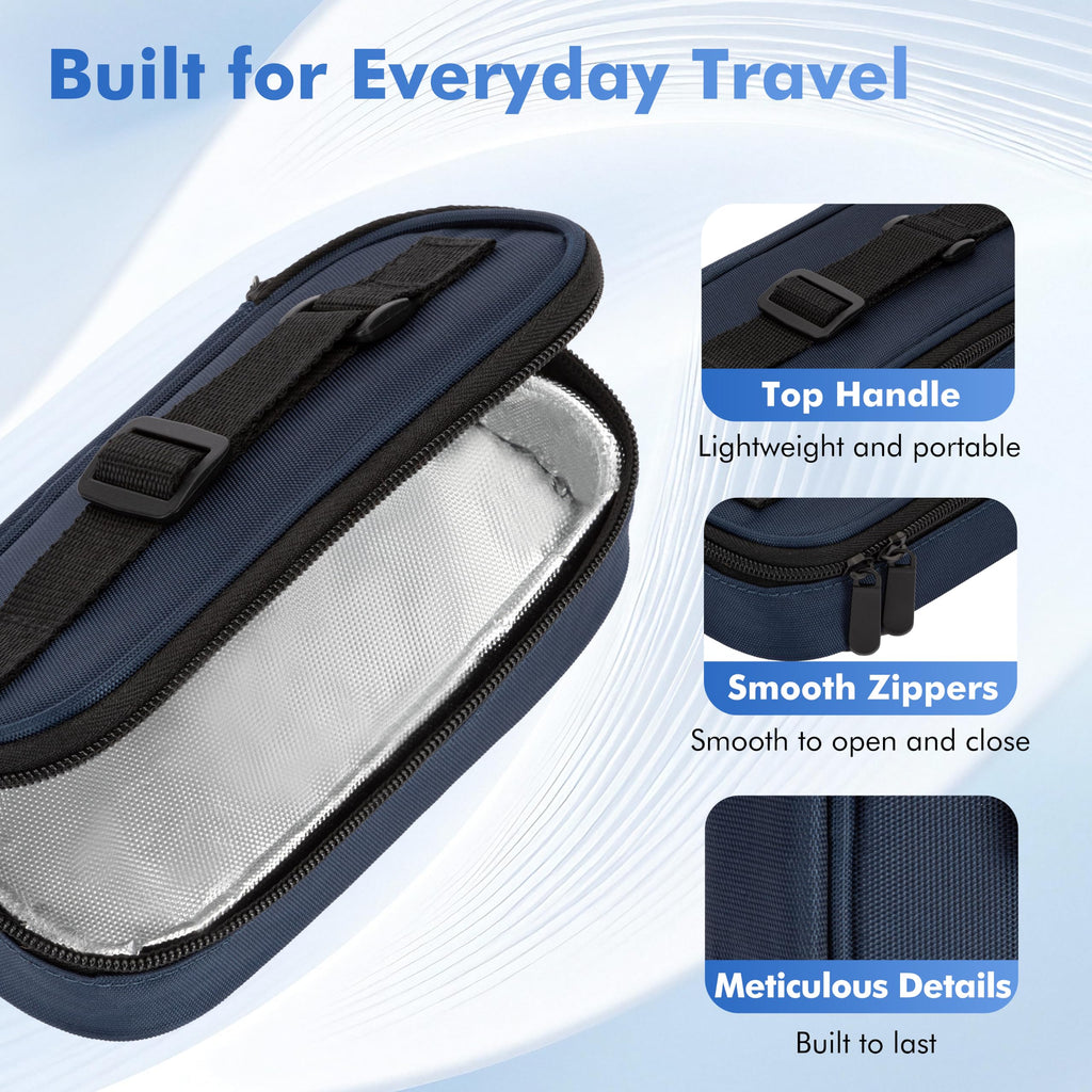 Insulated Cooler Travel Case Fits 3 Zepbound or Mounjaro Injector Pens,Tirzepatide Travel Case with 2 Reusable Ice Packs, TSA Compliant Medicine Organizer for Daily Use