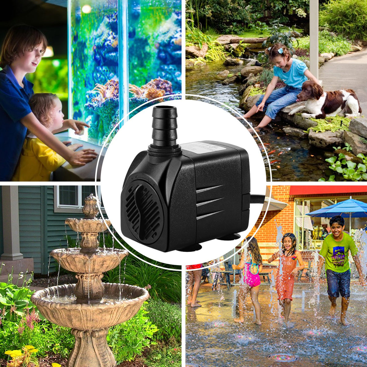 CWKJ 400GPH Submersible Fountain Water Pump for Pond Aquarium Hydroponics