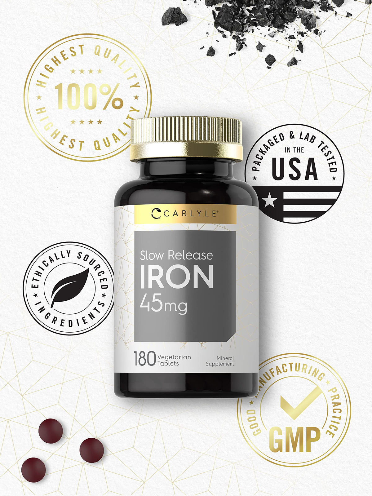 Carlyle Slow Release Iron 45 mg | 180 Tablets