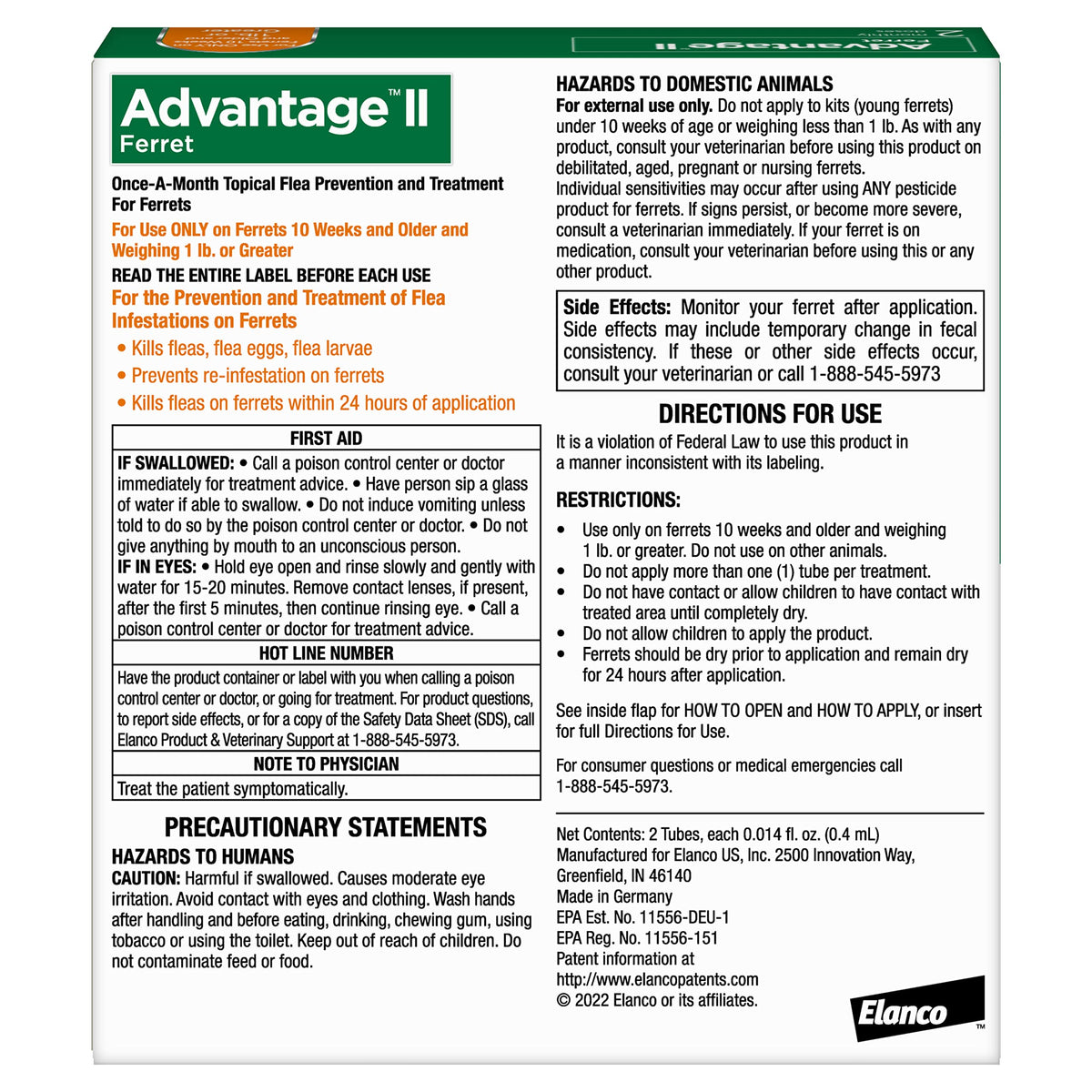 Advantage II Ferret Topical Flea Treatment & Prevention, 2ct