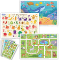 40 Pack Waterproof Disposable Placemats for Baby, Place mats for Kids, Toddler - Kids Placemats for Dining Table Tyke, Restaurants, and Travel (Aquarium, Alphabet and Zoo Theme)