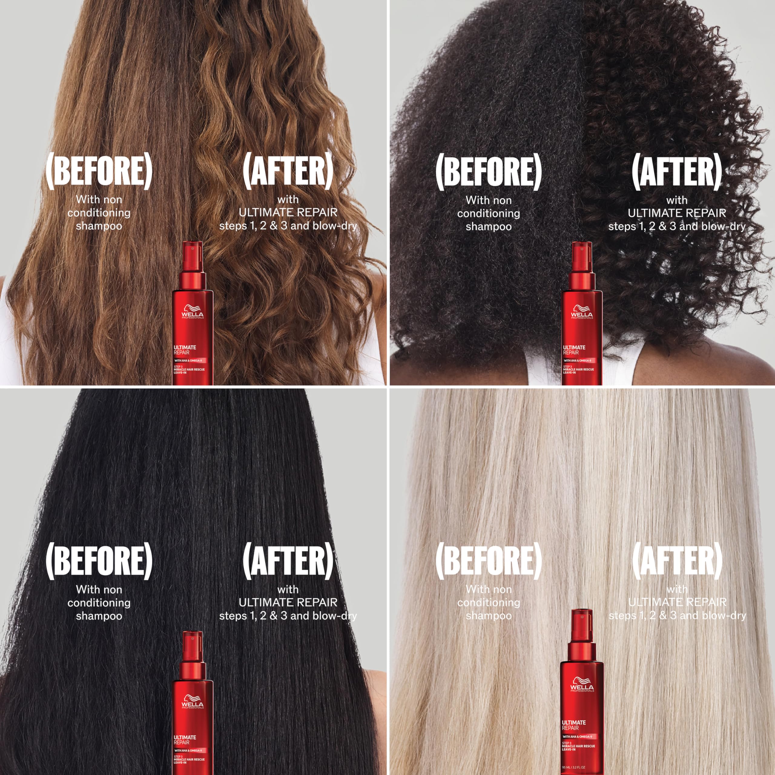 Wella Professionals Ultimate Repair Miracle Hair Rescue for Damaged Hair | Rebuilds strength fast, 90-second treatment, visibly smoother, 99% less breakage vs regular shampoo