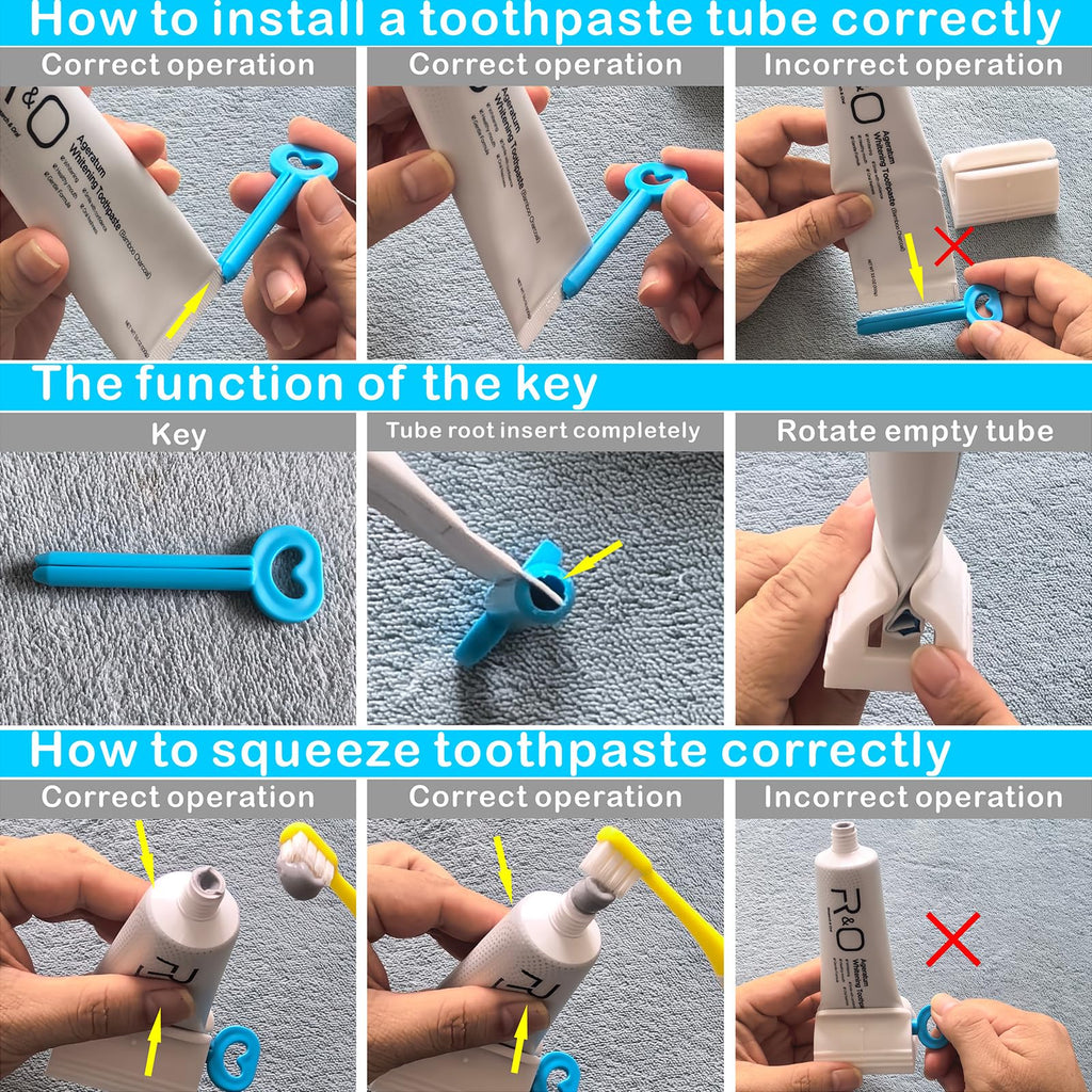 Toothpaste Squeezer, Set of 4 Tube Roller Squeezer, Dispenser, Simple and Practical