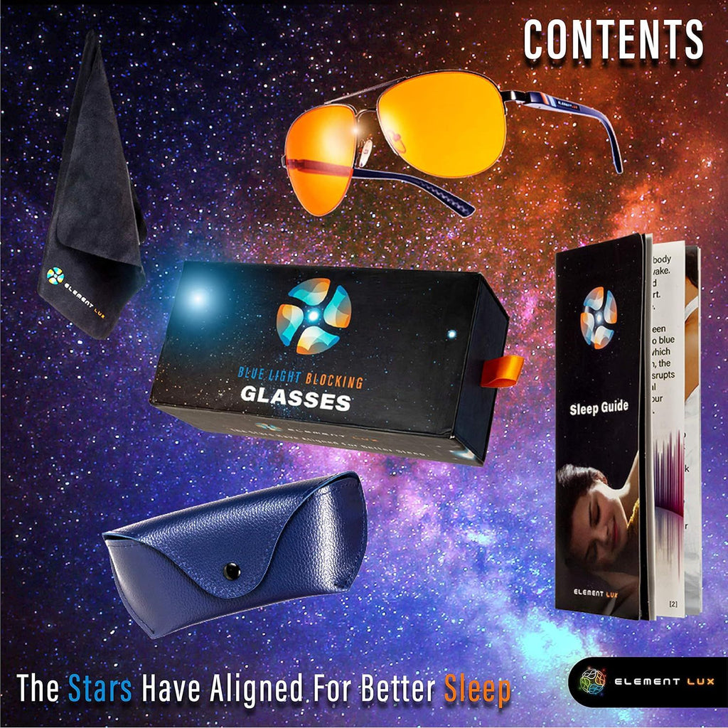 Buy now Blue Light Blocking Glasses Amber Lenses - For Better Sleep, Gaming, Eye Strain, Computer at indiglob india