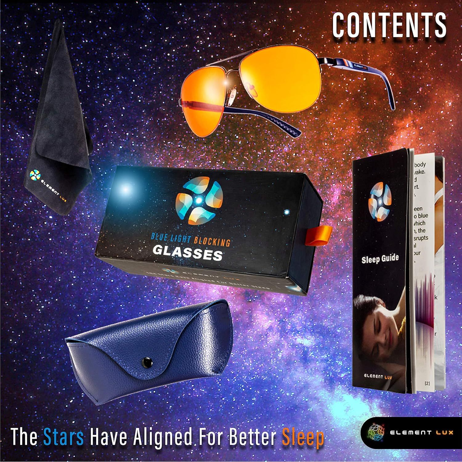 Buy now Blue Light Blocking Glasses Amber Lenses - For Better Sleep, Gaming, Eye Strain, Computer at indiglob india