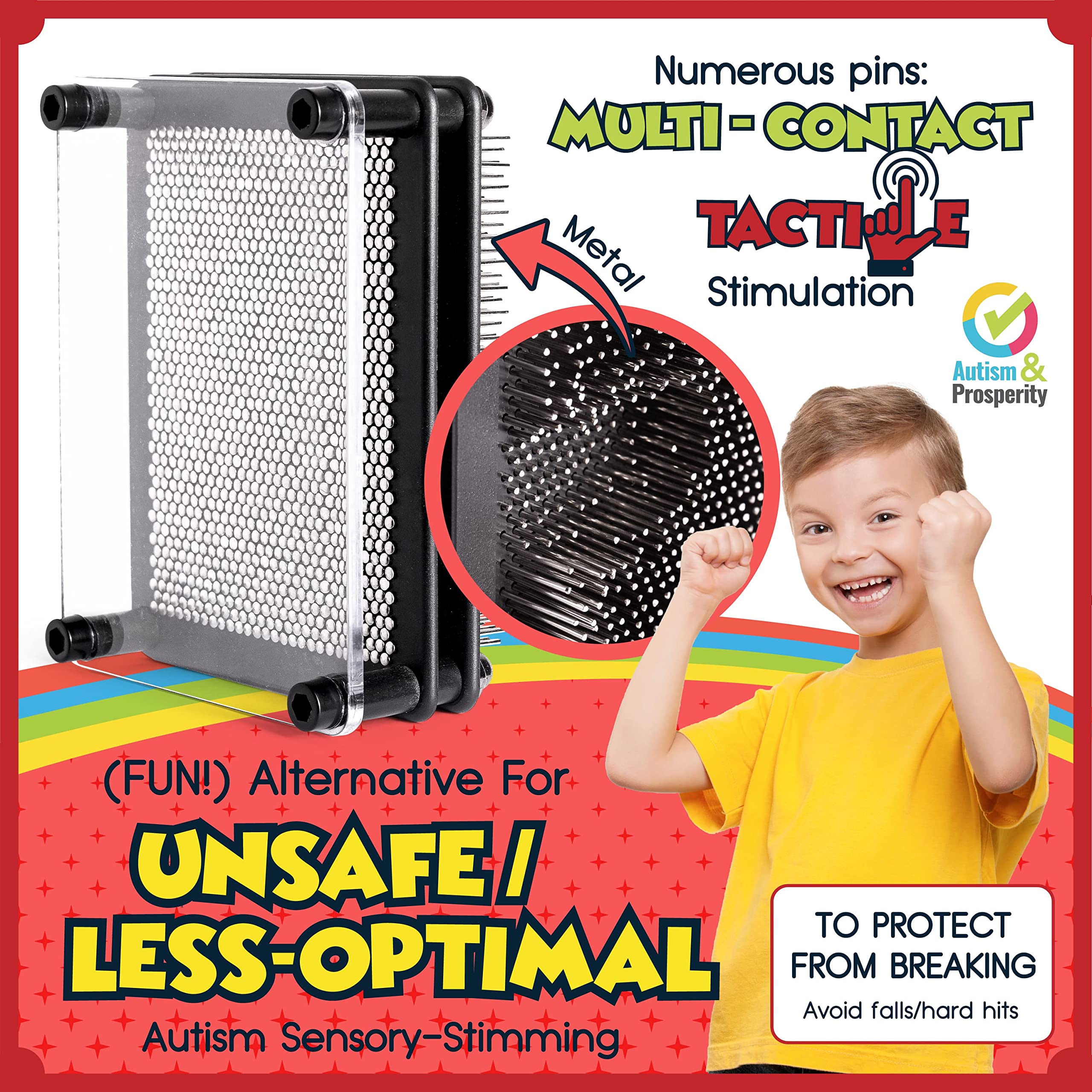 Buy now Autism & Prosperity Kids Highly-Tactile Stimming Alternative Bundle for Autistic Children â€“ ASD Child Boys Girls Teens - Calming Pin Art & Spiky Balls - Sensory Stimulation Toys Product Tool Item at indiglob india