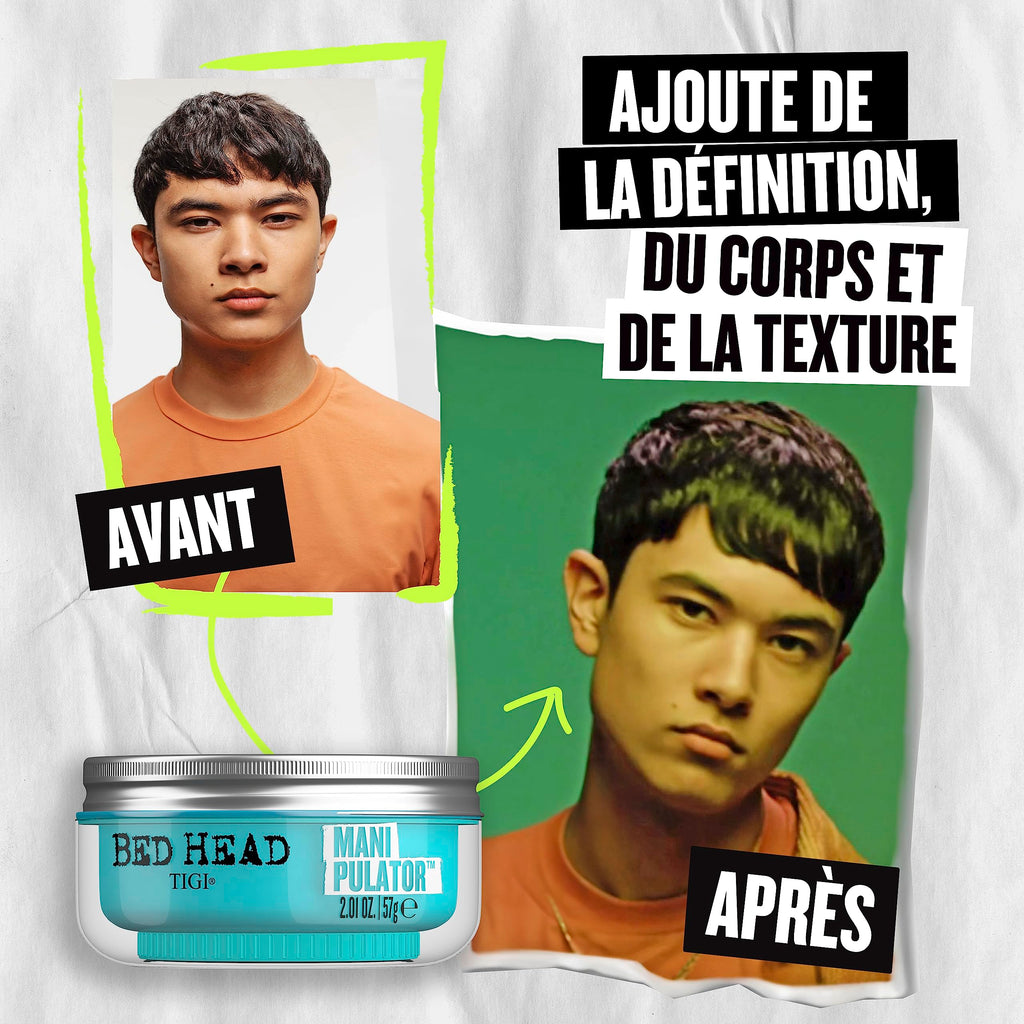TIGI Bed Head Manipulator Texturizing Putty, Firm Hold Styling Putty for Short to Medium Hair, 2.01 oz