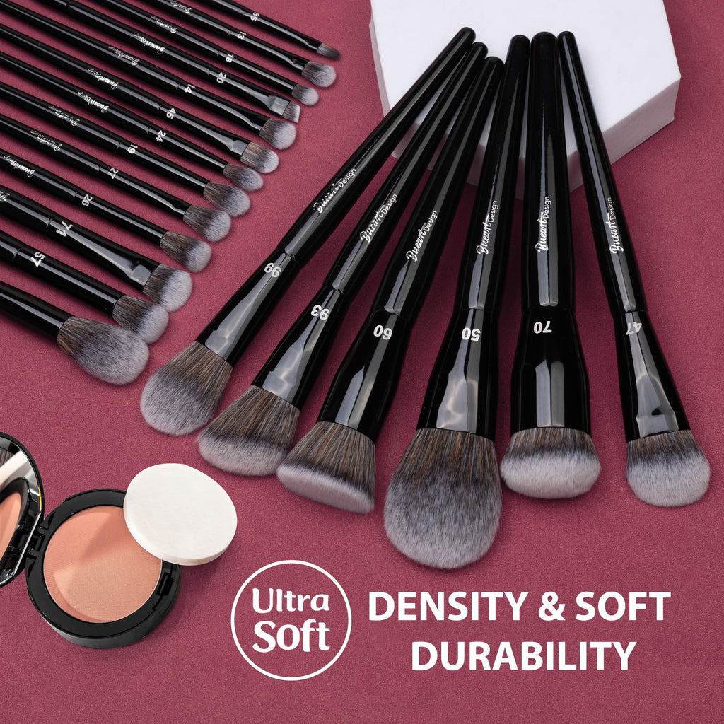 Bueart Design 19Pcs Professional Labeled Makeup Brush Set