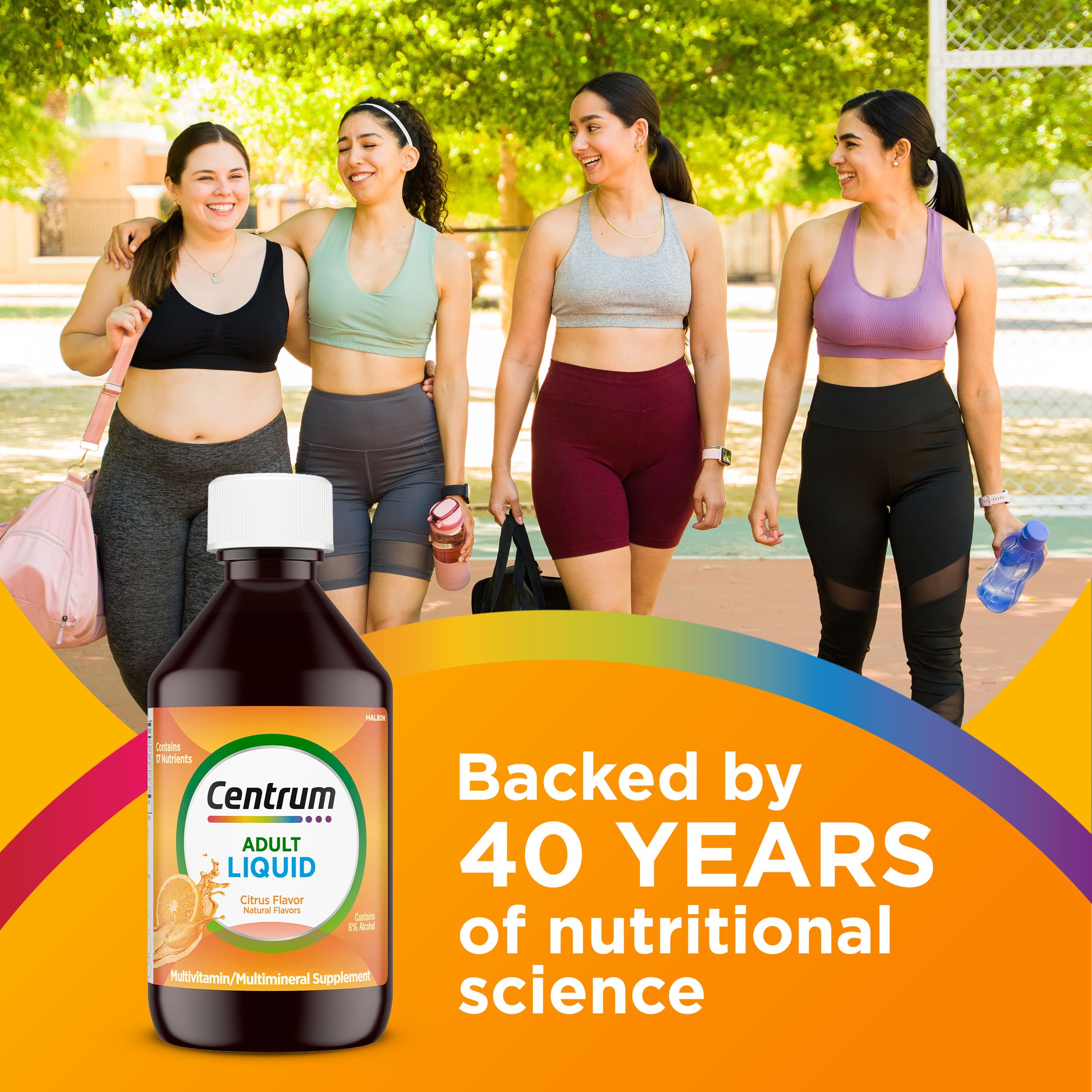 Centrum Liquid Multivitamin for Adults, Citrus Flavor, 8 fl oz | Contains B Vitamins, Vitamin C, Vitamin E and Antioxidants, Supports Healthy Immune Response, GLP-1 Support