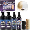 Hat Cleaning Kit – 4-Step Headwear Cleaner with Foam, Brush, Deodorizer & Protector – Safe for Baseball Caps, Snapbacks & All Types of Fabrics