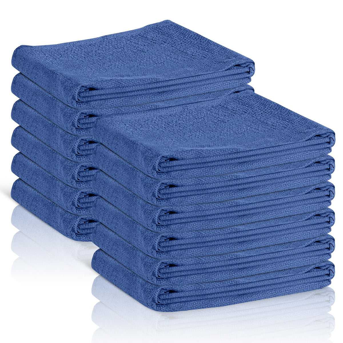 Surgical Towels for Cleaning Huck Towels 12 Pack 100% Cotton Size 15x25 Blue Cleaning Rags for Kitchen, Bar, Home, Windows, Industrial Shop, Glass Super Absorbent Lint Free Commercial Grade