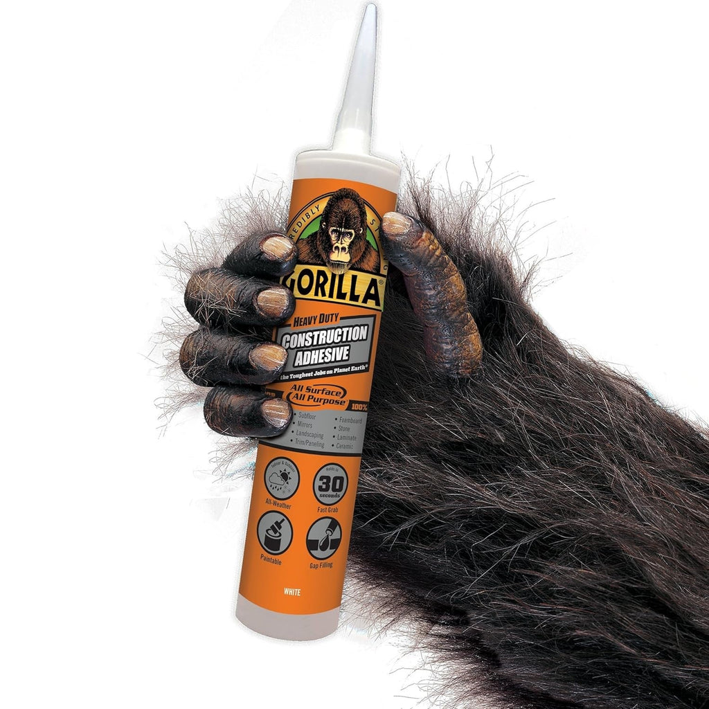 Buy now Gorilla Heavy Duty Construction Adhesive, White Glue, 9 Ounce Cartridge (Pack of 1) - Gap Filling and Waterproof at indiglob india