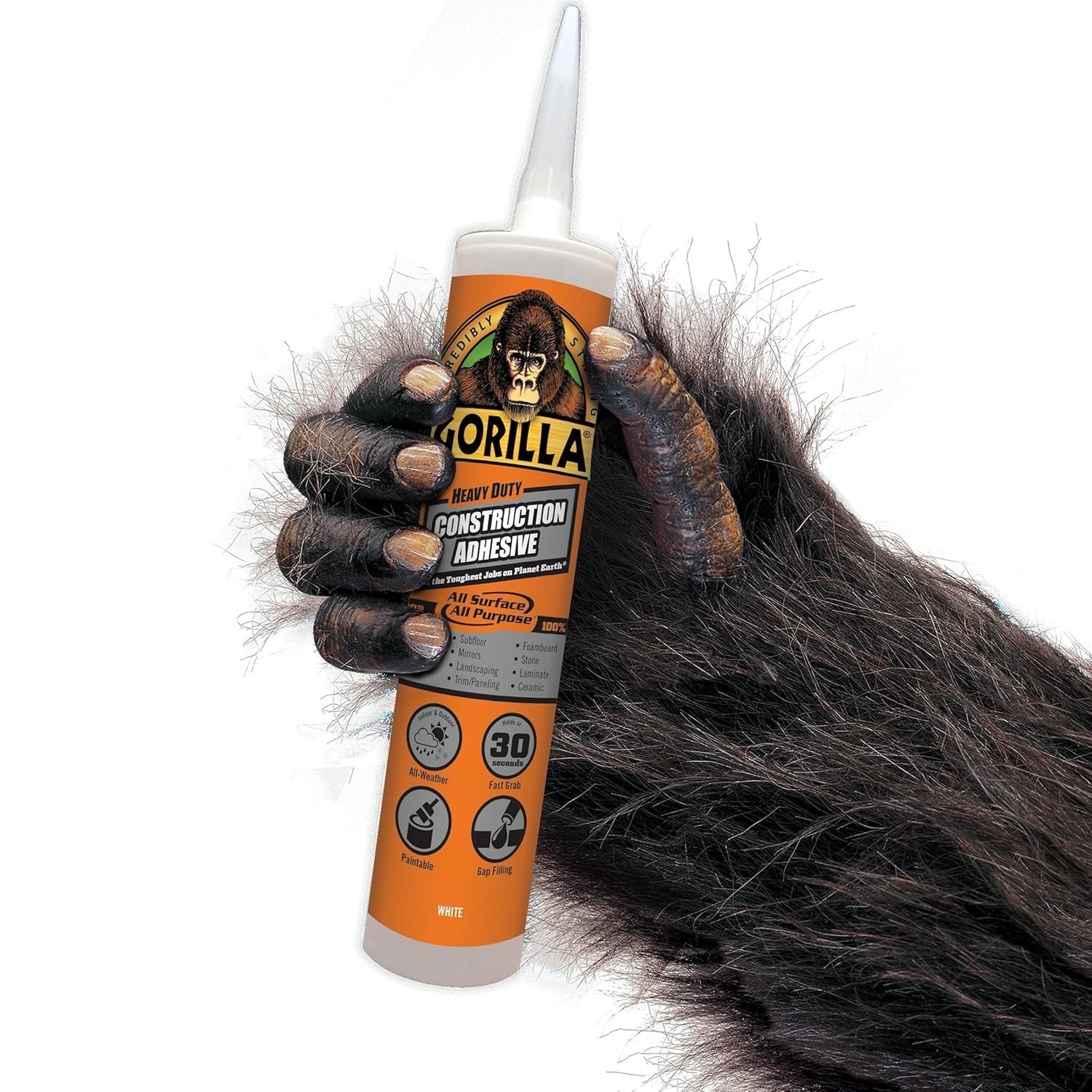 Buy now Gorilla Heavy Duty Construction Adhesive, White Glue, 9 Ounce Cartridge (Pack of 1) - Gap Filling and Waterproof at indiglob india