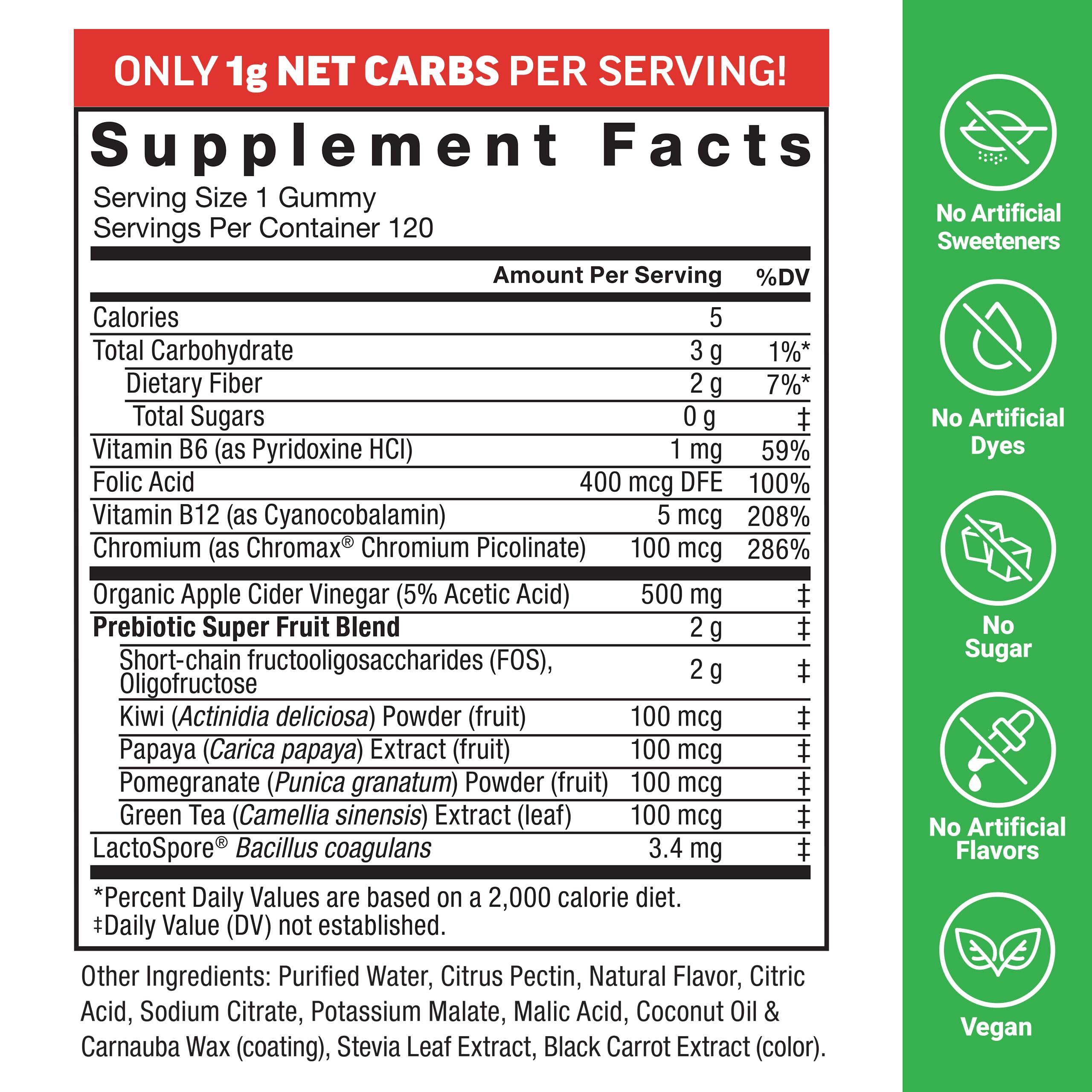 Force Factor ProbioSlim Apple Cider Vinegar Gummies | Keto ACV Gummies with Probiotics & Prebiotics to Support Digestion & Metabolism, Organic, Apple Flavor, 240 Gummies