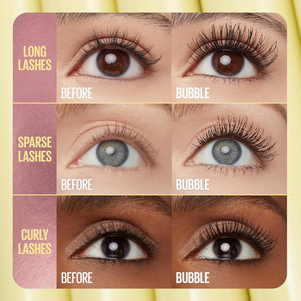 Buy now Maybelline The Colossal Bubble Washable Mascara, Buildable Mascara Volume and Length Formula for Bold, Separated Lashes, Very Black, 1 Count at indiglob india