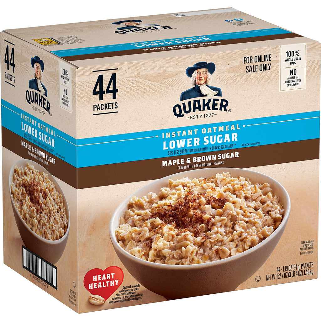 Buy now Quaker Instant Oatmeal Fruit & Cream Variety Pack, Single Serve Packets, (44 Pack) at indiglob india